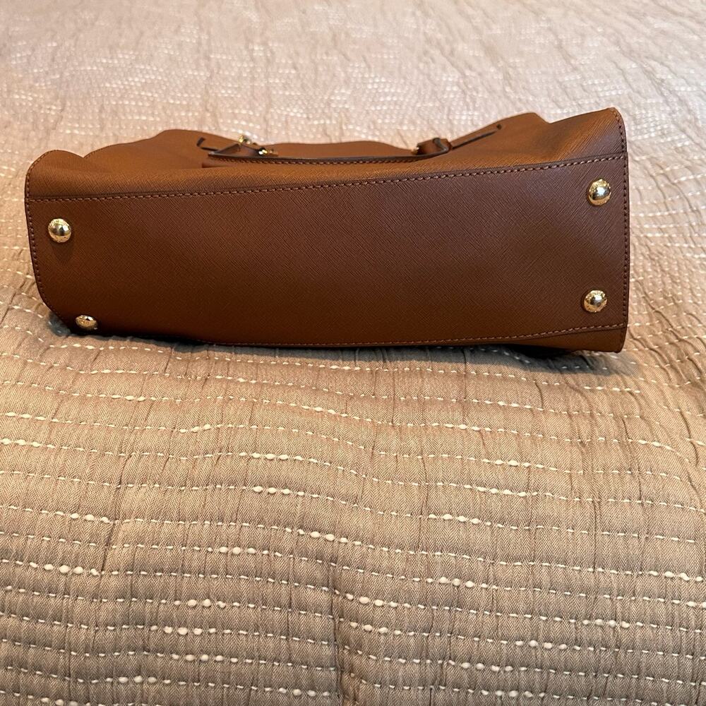 Michael Kors Large Hamilton Satchel Brown Leather Gold Hardware - Picture 5 of 5